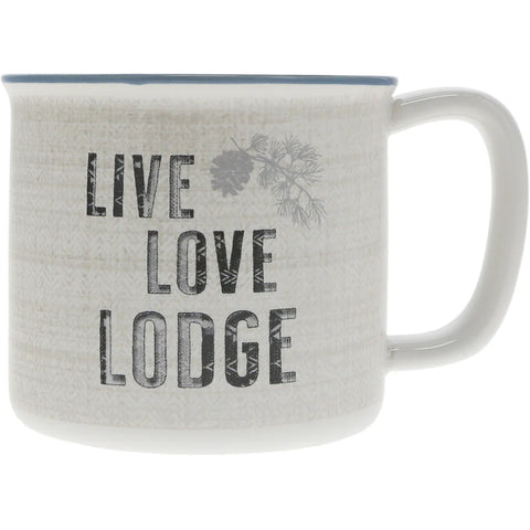 Live Love Lodge 17oz Ceramic Mug - White Wild Woods Lodge