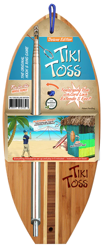 TIKI TOSS Deluxe Edition - The Original Hook & Ring Game with Telescoping Pole